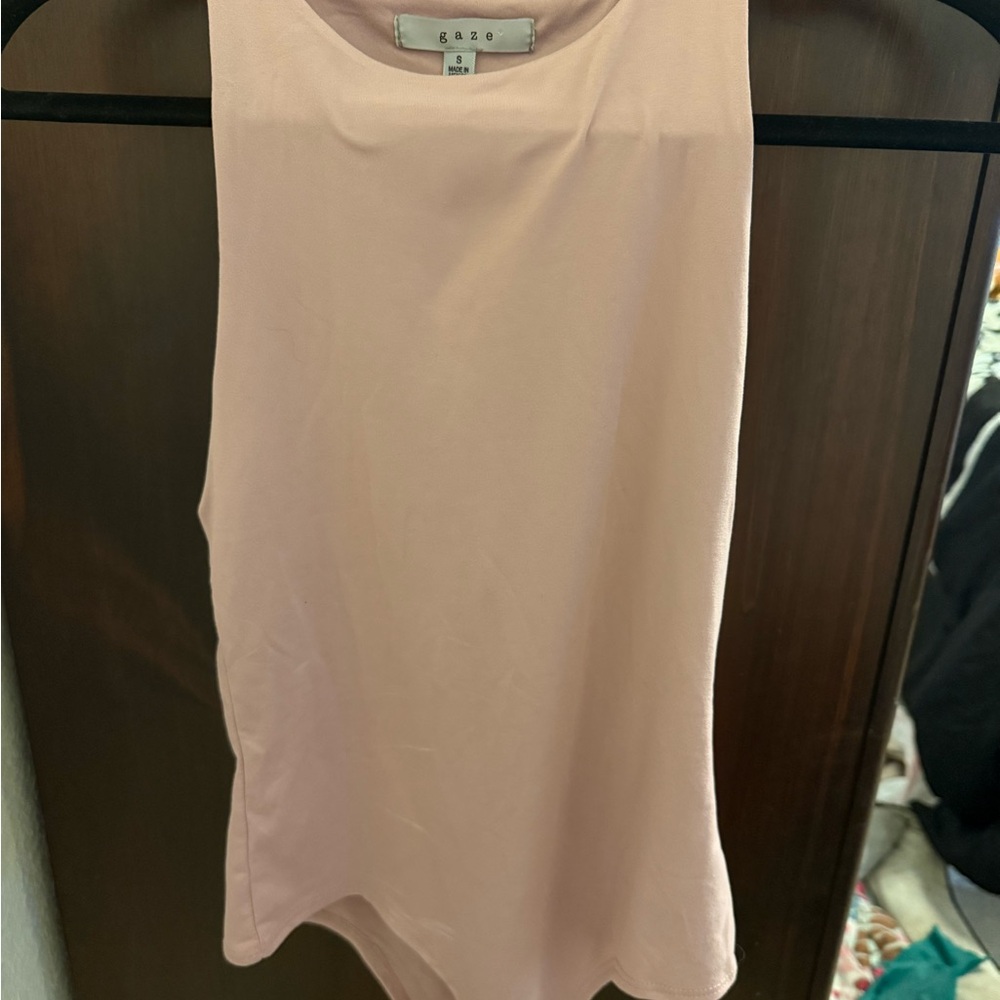 Gaze Women's Light Pink Tank Bodysuit